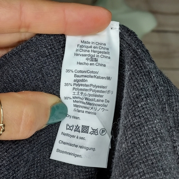 JCrew Sophie open front sweater blazer patch pockets heather charcoal S - Picture 8 of 11